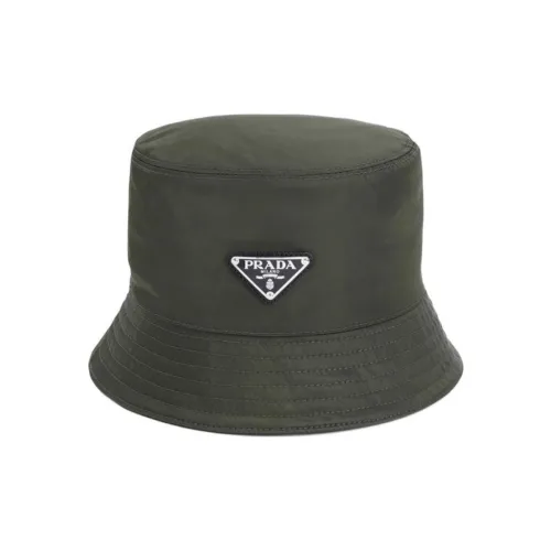 PRADA Cotton Bucket Hats Men's Khaki