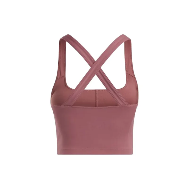 Reebok Yoga Peached Crop Top Sport Vests Women's Burgundy-1