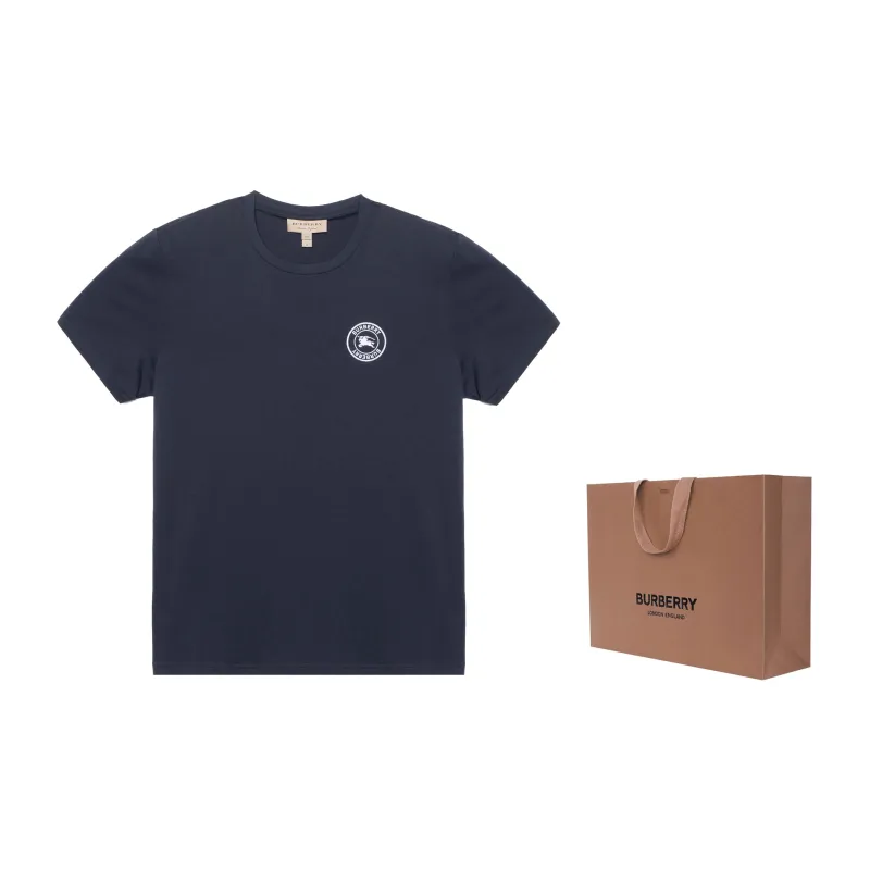 Burberry Embroidered Logo Cotton T shirt-2