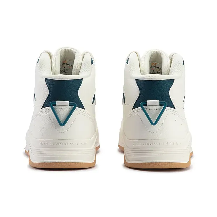 361° Xingran 4 Coverage High Top Skateboard Shoes Men's White Green-3
