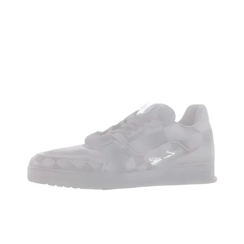 LOUIS VUITTON Trainer Slip-Resistant Low-Top Skateboard Shoes Men's Gray White