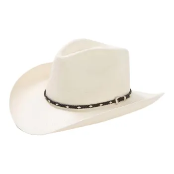 STETSON Straw Leather Denim Sun Protection Hats Unisex White