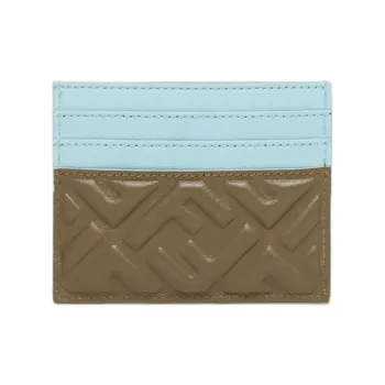 FENDI Leather Card Holder Unisex Green