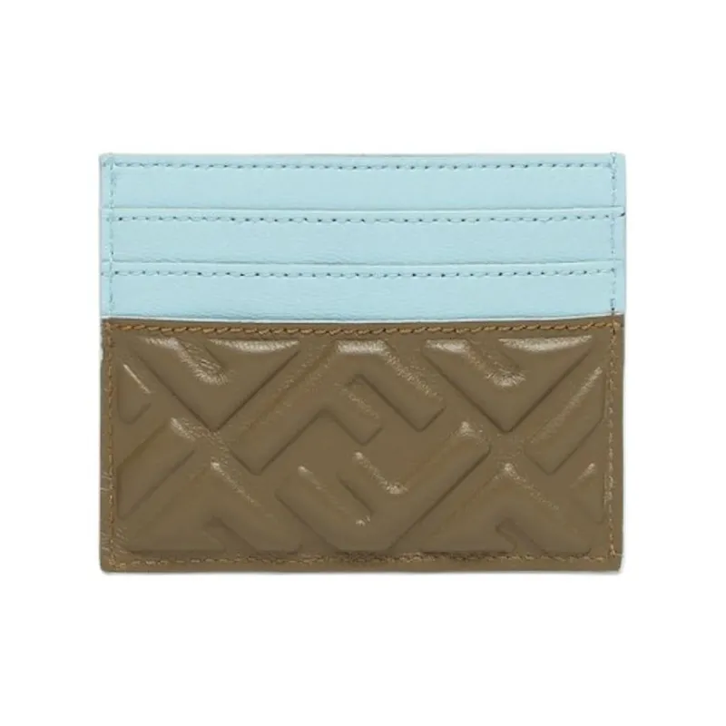FENDI Leather Card Holder Unisex Green-0