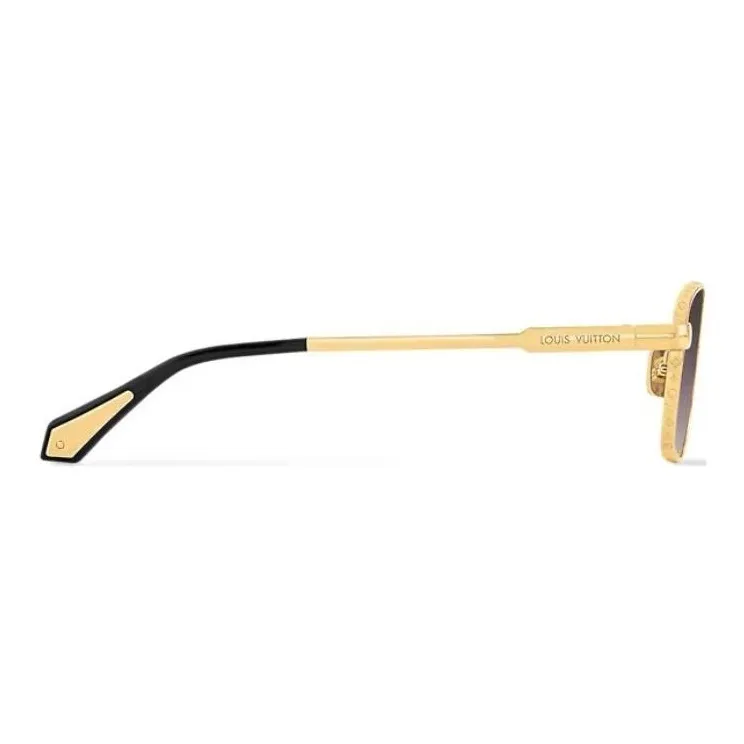 LOUIS VUITTON Rectangular Sunglasses Men's Gold-3