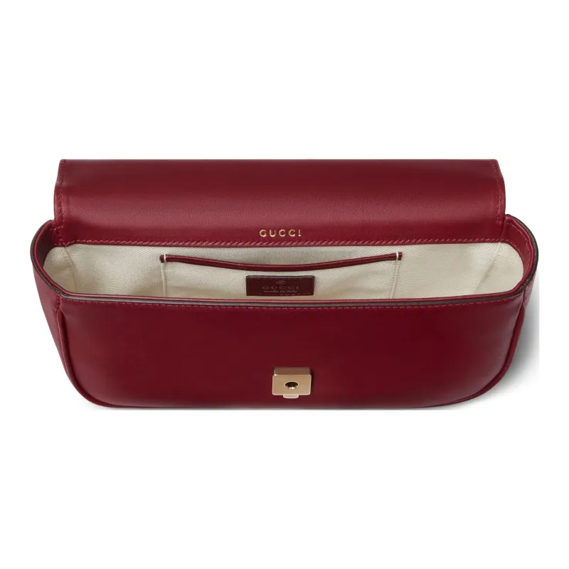 GUCCI Horsebit 1955 Leather Shoulder Bag, Crossbody Bag, Handbag Trumpets Women's Burgundy-4