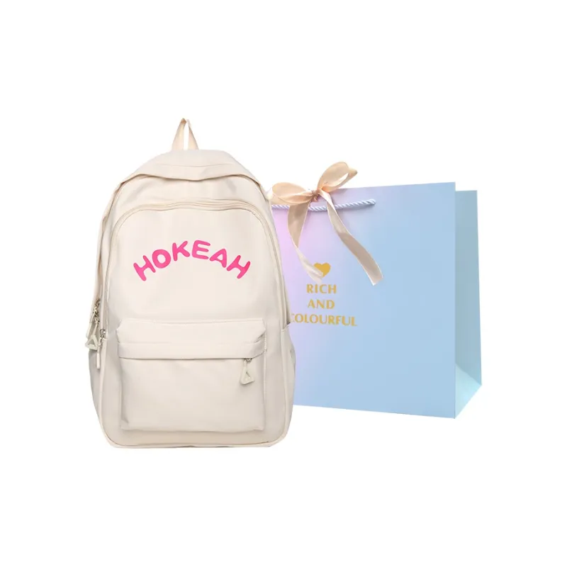 SUPERCUTE Nylon Backpack Women's White/Black/Green/Pink/Yellow-8
