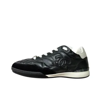 CHANEL 24a Low Top German Army Trainers Casual Shoes Women's Matte Black