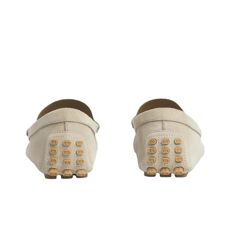 GUCCI Horsebit Gommino Loafers Men Beige-6