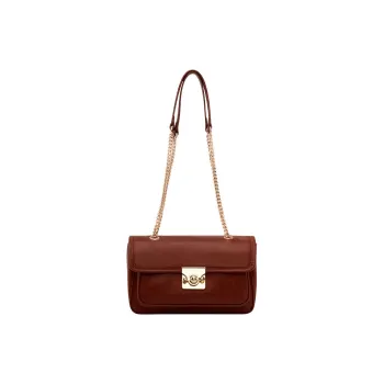 TTaG．baG Waxed Leather Shoulder Bag Women's Brown