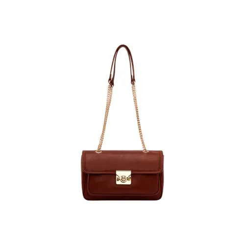 TTaG．baG Waxed Leather Shoulder Bag Women's Brown