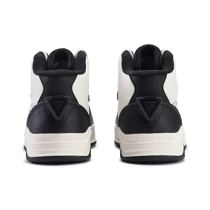 361° Xingran 4 Wear Resistant High Top Skateboard Shoes Men's White Black-3