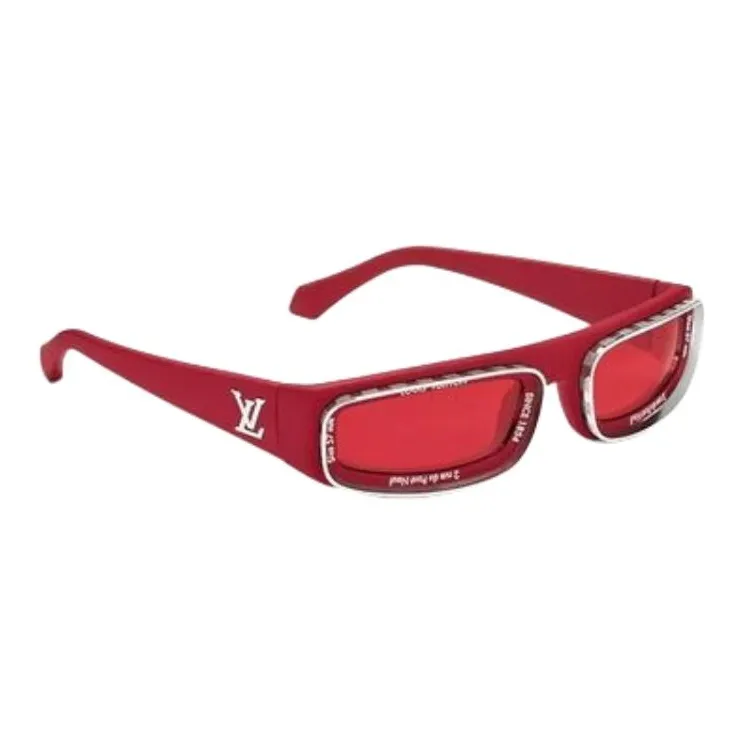 LOUIS VUITTON Nylon Rubber Rectangular Sunglasses Men's Multicolor-9
