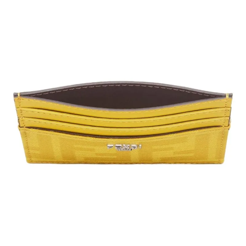FENDI ROMA Jacquard Fabric Card Holder Regular Unisex Yellow-2