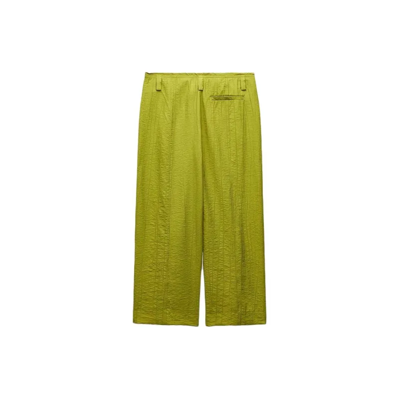 ZARA ZW Series Casual Pants Women's Green-1