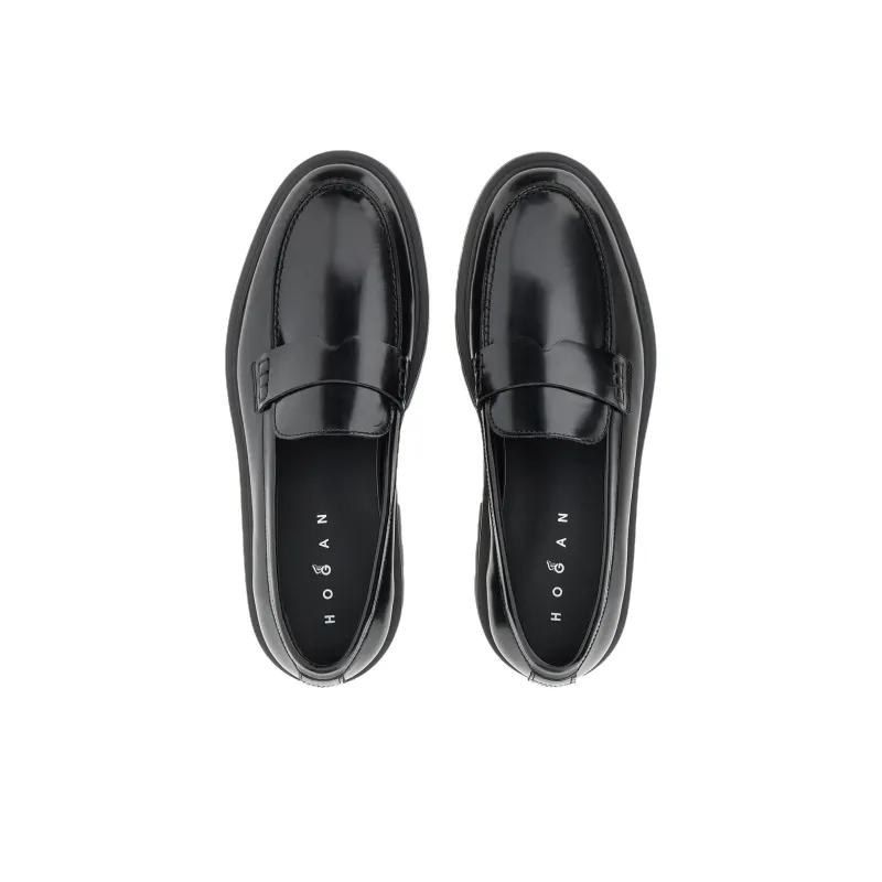 HOGAN H673 Round Toe Loafers-4