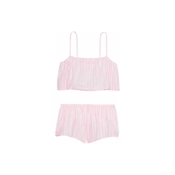 Victoria's Secret PINK Heritage Cotton Eyelet Cami &FlutterShortsSet/PB Pajama Set Women's Pink