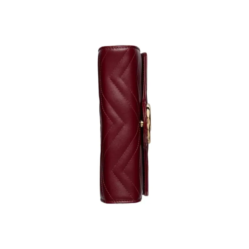 GUCCI GG Marmont Quilted Herringbone Leather Crossbody Bag Shoulder Bag Women's Red-4