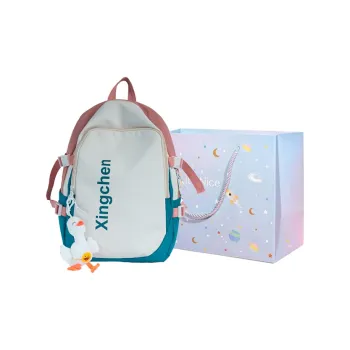 GOX Nylon Backpack Regular Unisex Peacock Blue & Orange White/Orange & Blue White/Light Blue & Pink White/Black