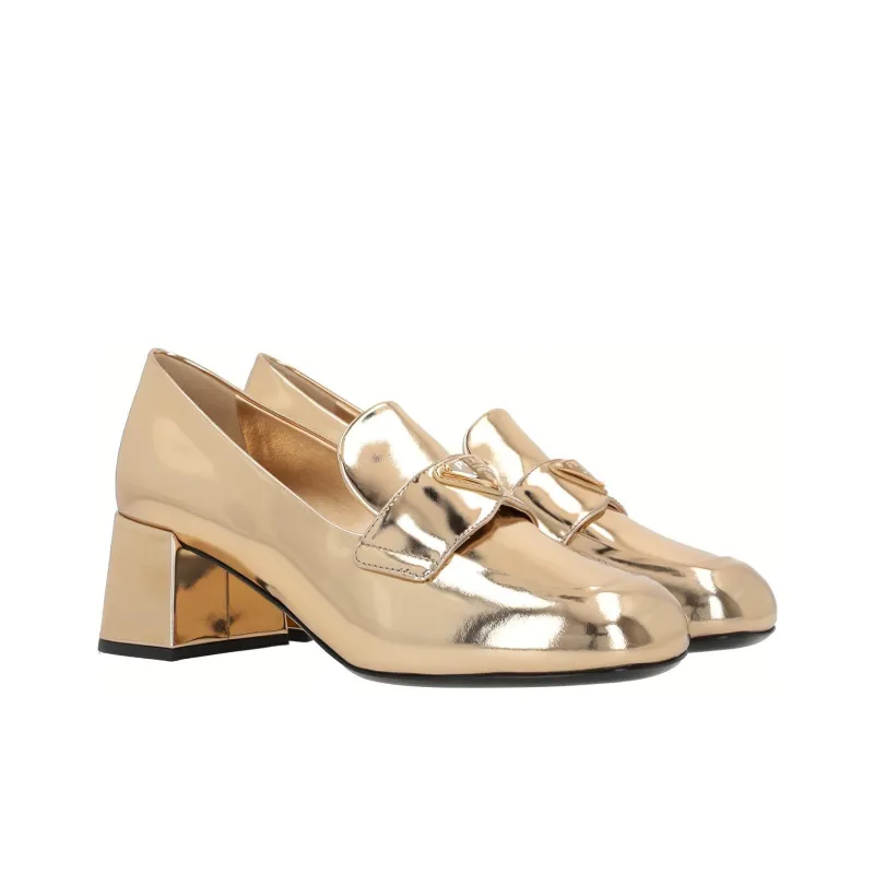PRADA Patent Leather Loafers 'Gold' Women's-2