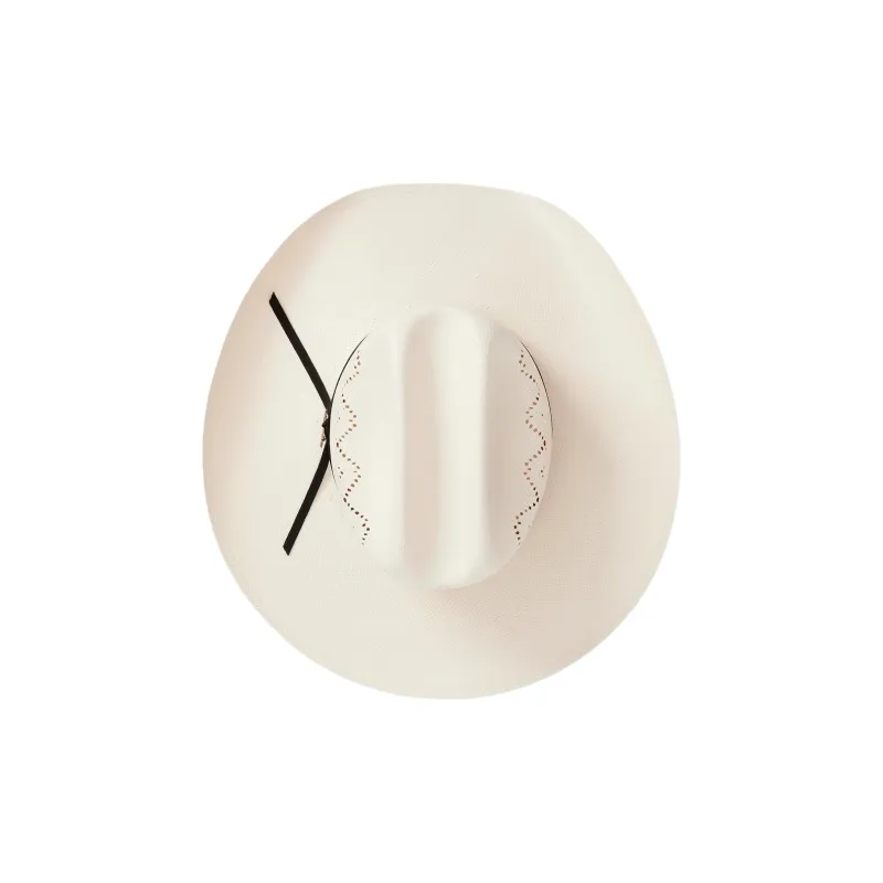 STETSON Grosgrain Ribbon Genuine Leather Straw Sun Protection Hats Unisex Ecru-3