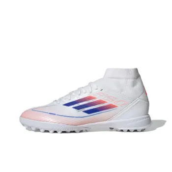 Adidas F50 TF Rubber Broken Studs Artificial Ground Anti-Slip Wear-Resistant Soccer Shoes Women's White Blue Red