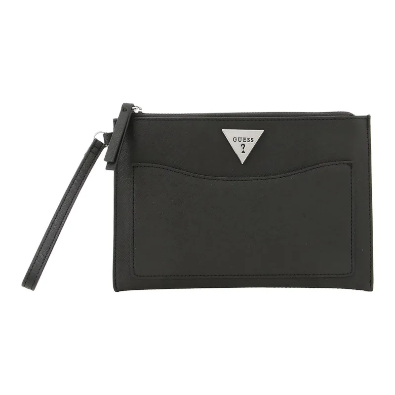 GUESS PVC Polyvinyl Chloride Clutch Women's Black-0