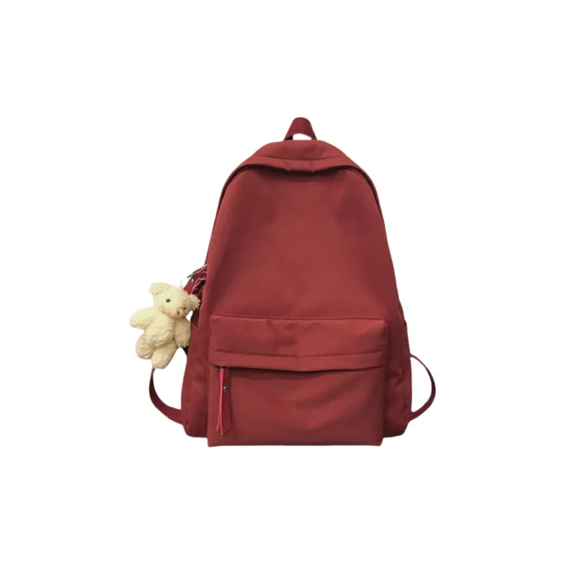 Cwatcun Polyester With Cotton Fabric Backpack Regular Unisex Red/Pink/Black/White/Blue-0