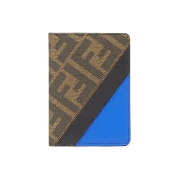 FENDI Canvas With Leather Wallet, Card Holder Men's Brown