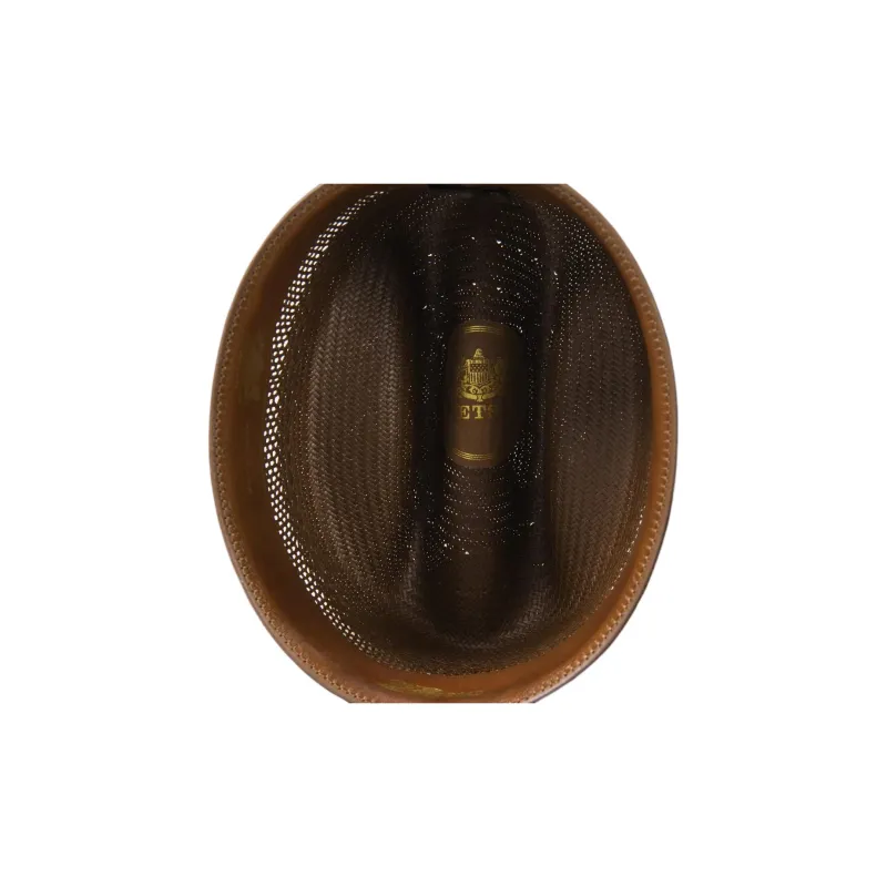 STETSON Straw Genuine Leather Sun Protection Hats Unisex Chocolate-3