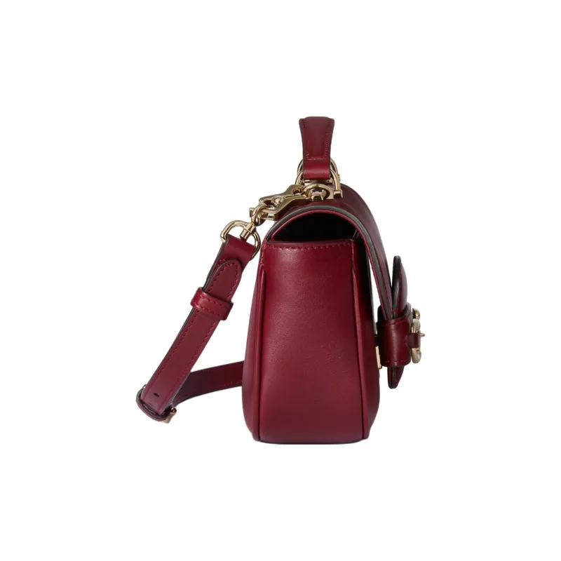 GUCCI Horsebit 1955 Leather Shoulder Bag, Crossbody Bag, Handbag Trumpets Women's Burgundy-2