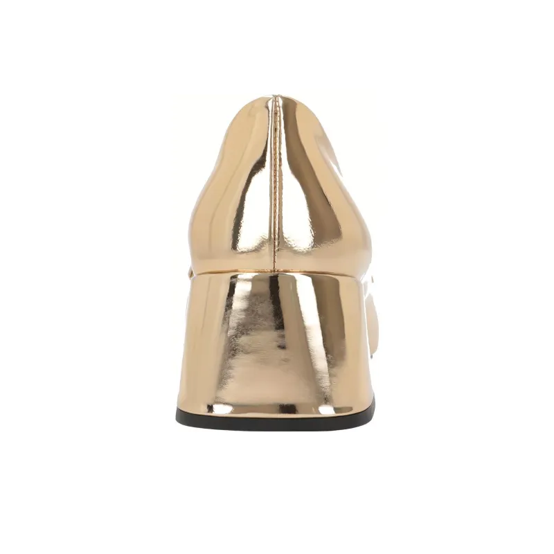 PRADA Patent Leather Loafers 'Gold' Women's-3