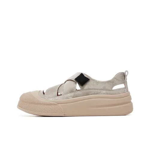 JOSINY Abrasion Resistant Breathable Low Top Casual Shoes Women's Khaki