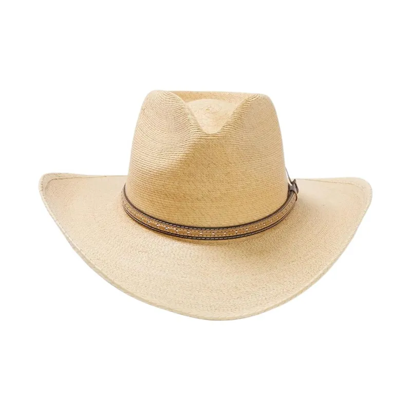 STETSON Palm Leaf Grass Leather Sun Protection Hats Unisex Beige-1