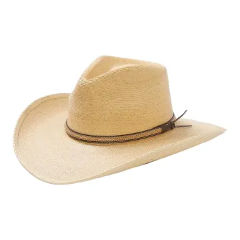 STETSON Palm Leaf Grass Leather Sun Protection Hats Unisex Beige
