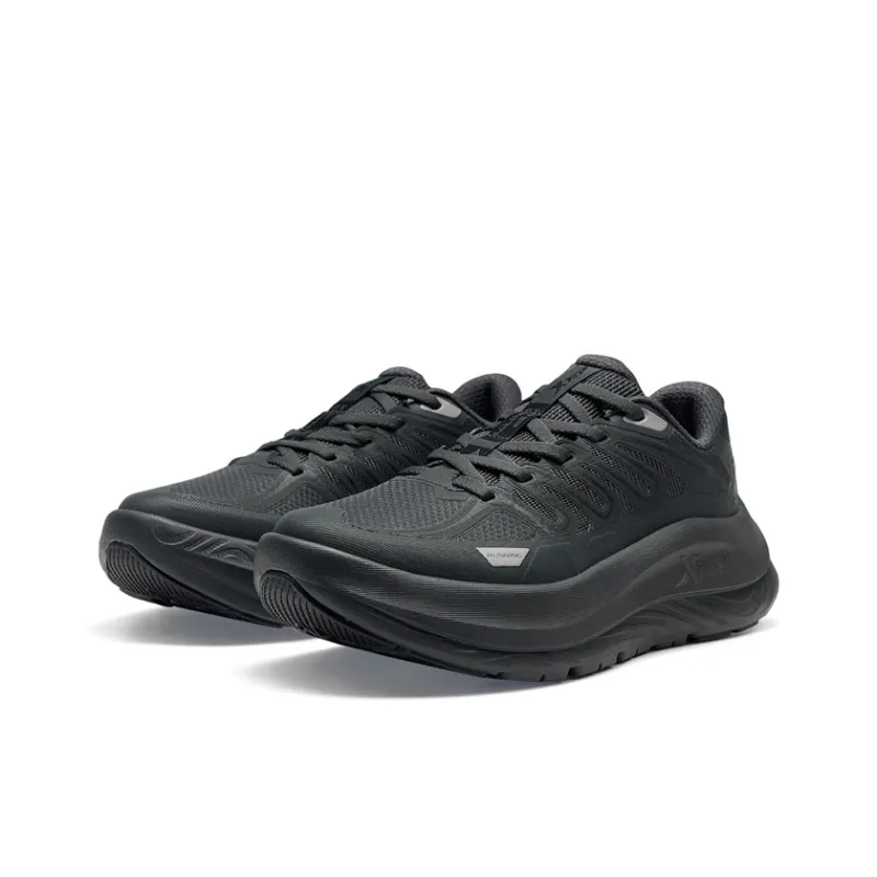 XTEP Abrasion Resistant Coverage Lightweight Low Top Sprint Running Shoes Women's Coal Black/Black-4