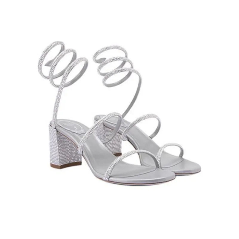 RENE CAOVILLA Cleo One Strap Sandals 6.5cm Women's Gray-2
