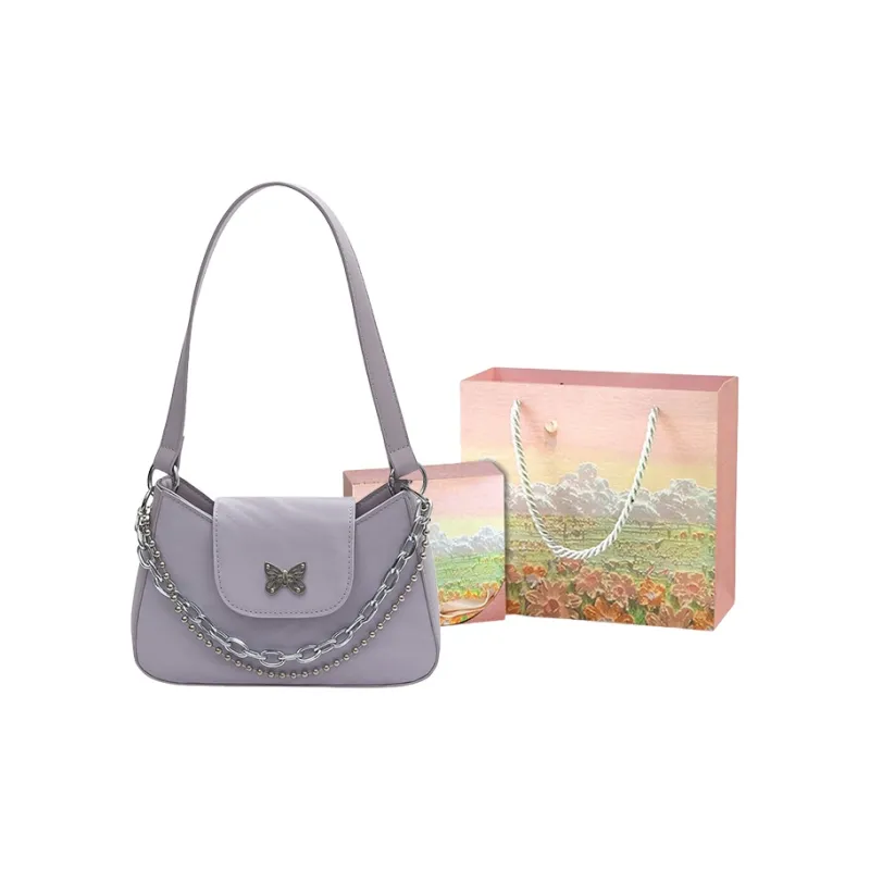ZUONU PU Shoulder Bag, Crossbody Bag Small Size Women's Ecru/Silver/Light Purple/Black-16