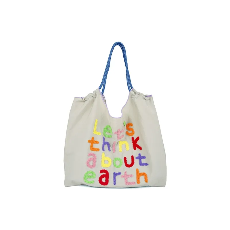 GKY Polyester Tote Bag Shopping Bag Shoulder Bags Unisex Yellow/Purple/Light Gray/Brown/Pink-11