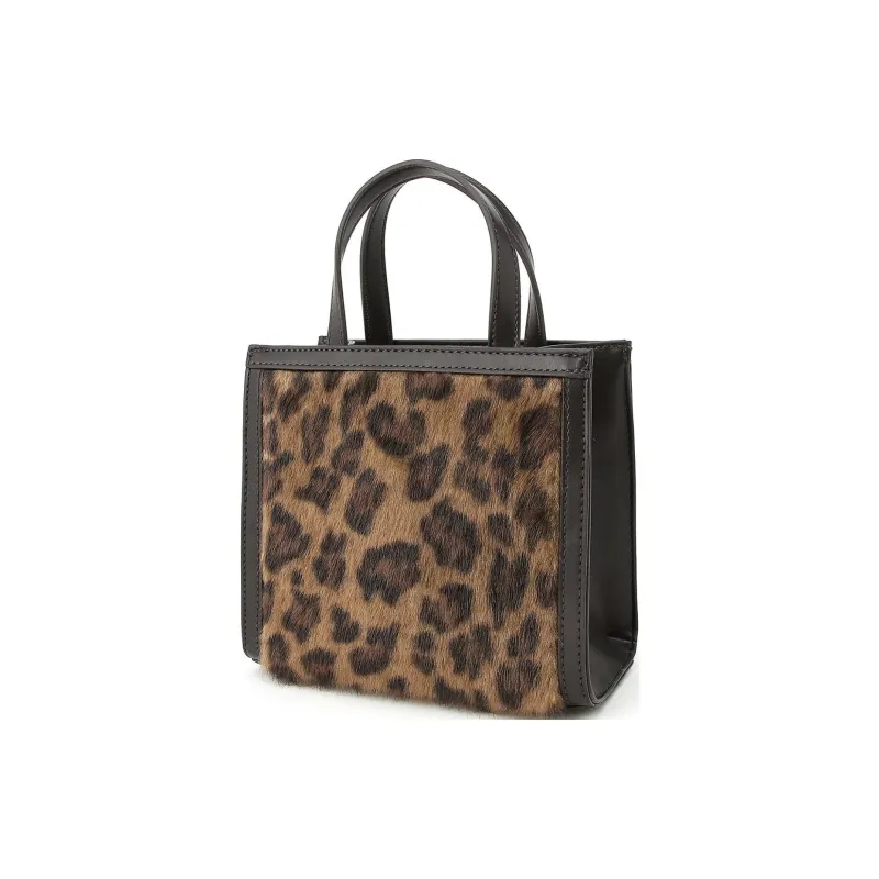 GUESS Polyester With Polyurethane Tote Bag Shopping Bag Portable Crossbody Bag Shoulder Bag Mini Women's Leopard-3