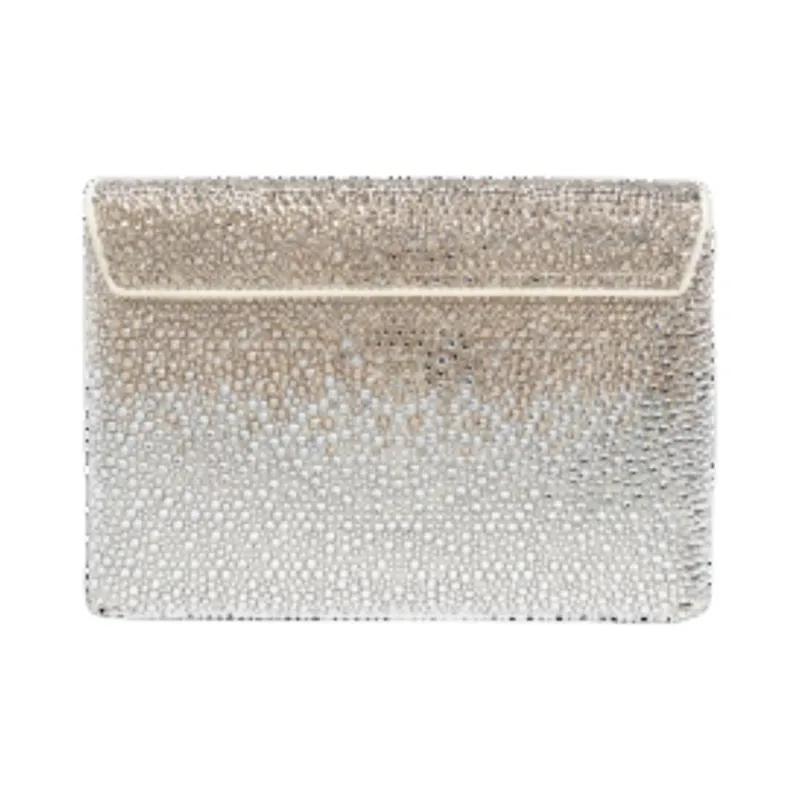 VERSACE La Medusa Viscose With Silk One Shoulder Crossbody Clutch Women's Silver-2