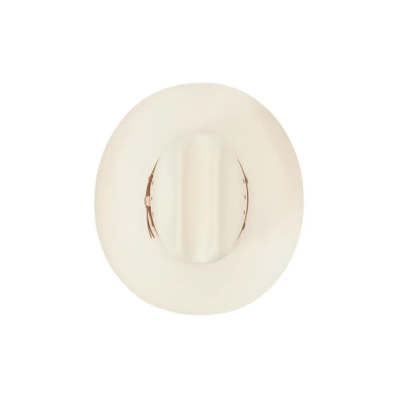 STETSON Straw Leather Sun Protection Hats Unisex Ecru-3