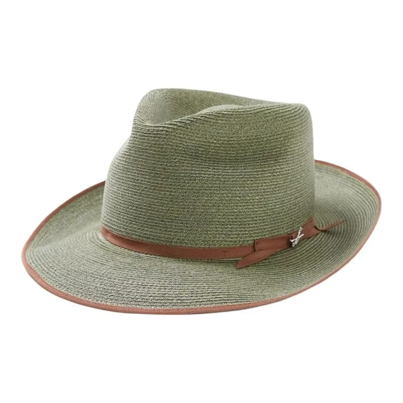 STETSON Satin Sheepskin Linen Sun Protection Hats Unisex Green-0
