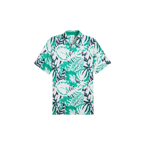 PUMA PALM TREE Polo Shirts Men Shiny Green - Fresh Mint