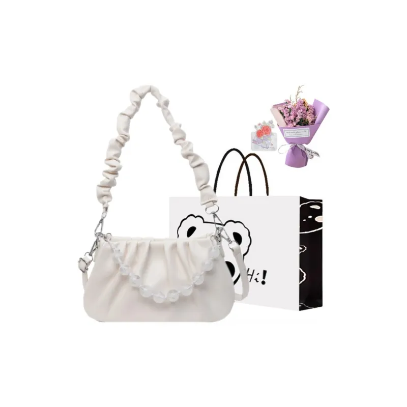NX DOUGHNUT PU Crossbody Bag, Shoulder Bag Women's Ecru/Pink/Silver/Black-28