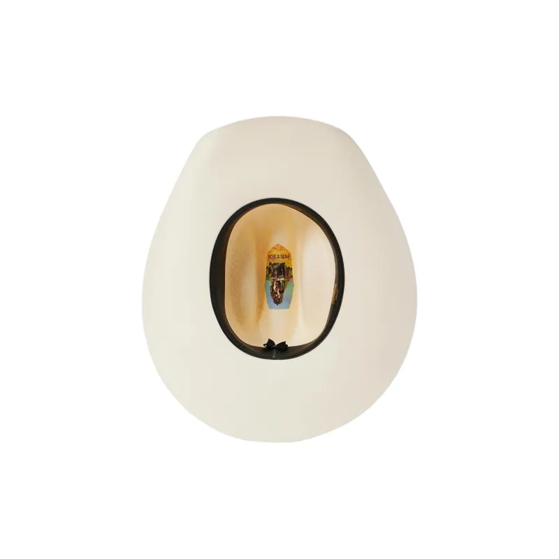 STETSON Leather Straw Genuine Leather Straw Sun Protection Hats Unisex Beige-4