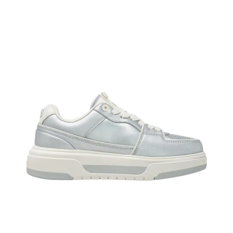 MLB Chunky Liner Anti Slip Wear Resistant Low Top Skateboard Shoes Unisex Silver-1