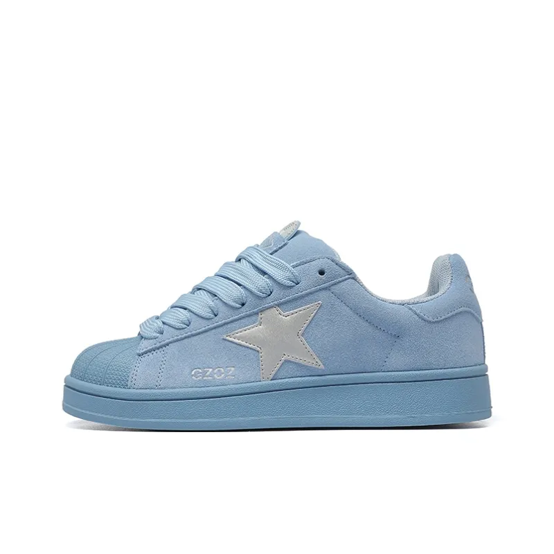 GZOZ Cushioning Wear-Resistant Low-Top Skateboard Shoes Unisex Baby Blue-0