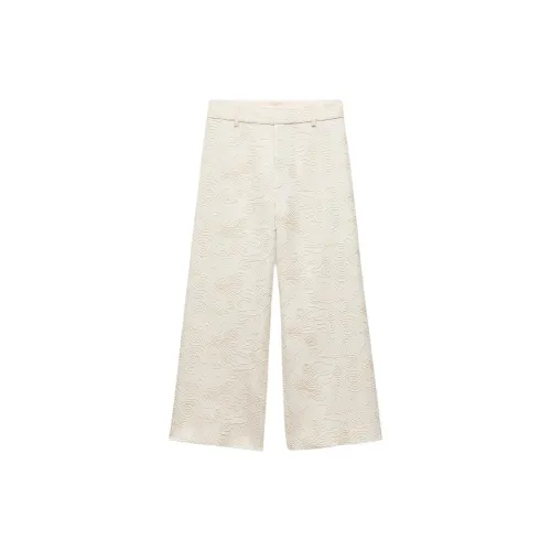 ZARA ZW Series Casual Pants Women's Frosted White