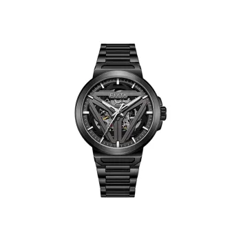 Fiyta Automatic Mechanical Movement Stainless Steel Strap Watch Men's Watches Cut Out Dial